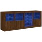 vidaXL Aparador con luces LED marrón roble 164x37x67 cm vidaXL Aparador con luces LED marrón roble 164x37x67 cm