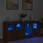 vidaXL Aparador con luces LED marrón roble 164x37x67 cm vidaXL Aparador con luces LED marrón roble 164x37x67 cm