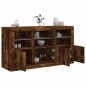 vidaXL Aparador con luces LED roble ahumado 123x37x67 cm