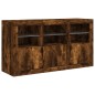 vidaXL Aparador con luces LED roble ahumado 123x37x67 cm