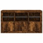 vidaXL Aparador con luces LED roble ahumado 123x37x67 cm