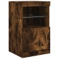 vidaXL Aparador con luces LED roble ahumado 123x37x67 cm
