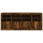 vidaXL Aparador con luces LED roble ahumado 163x37x67 cm vidaXL Aparador con luces LED roble ahumado 163x37x67 cm