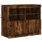 vidaXL Aparador con luces LED roble ahumado 163x37x67 cm vidaXL Aparador con luces LED roble ahumado 163x37x67 cm