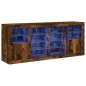 vidaXL Aparador con luces LED roble ahumado 163x37x67 cm vidaXL Aparador con luces LED roble ahumado 163x37x67 cm