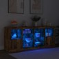 vidaXL Aparador con luces LED roble ahumado 163x37x67 cm vidaXL Aparador con luces LED roble ahumado 163x37x67 cm