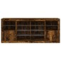 vidaXL Aparador con luces LED roble ahumado 163x37x67 cm vidaXL Aparador con luces LED roble ahumado 163x37x67 cm