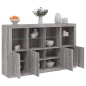 vidaXL Aparador con luz LED 3 pzas madera de ingeniería gris Sonoma vidaXL Aparador con luz LED 3 pzas madera de ingeniería gris Sonoma