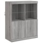 vidaXL Aparador con luz LED 3 pzas madera de ingeniería gris Sonoma vidaXL Aparador con luz LED 3 pzas madera de ingeniería gris Sonoma