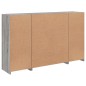 vidaXL Aparador con luz LED 3 pzas madera de ingeniería gris Sonoma vidaXL Aparador con luz LED 3 pzas madera de ingeniería gris Sonoma