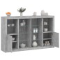 vidaXL Aparador con luz LED 3 pzas madera de ingeniería gris hormigón vidaXL Aparador con luz LED 3 pzas madera de ingeniería gris hormigón