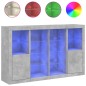 vidaXL Aparador con luz LED 3 pzas madera de ingeniería gris hormigón vidaXL Aparador con luz LED 3 pzas madera de ingeniería gris hormigón
