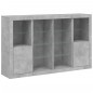 vidaXL Aparador con luz LED 3 pzas madera de ingeniería gris hormigón vidaXL Aparador con luz LED 3 pzas madera de ingeniería gris hormigón