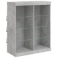 vidaXL Aparador con luz LED 3 pzas madera de ingeniería gris hormigón vidaXL Aparador con luz LED 3 pzas madera de ingeniería gris hormigón