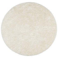vidaXL Alfombra pelo largo aspecto brillante ISTAN crema Ø 100 cm