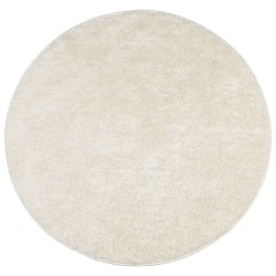 vidaXL Alfombra pelo largo aspecto brillante ISTAN crema Ø 160 cm