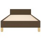 vidaXL Estructura de cama con cabecero de tela marrón oscuro 90x190 cm vidaXL Estructura de cama con cabecero de tela marrón oscuro 90x190 cm
