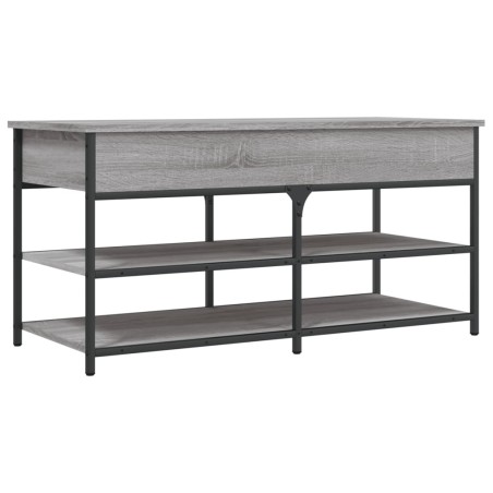 vidaXL Banco zapatero madera de ingeniería gris Sonoma 100x42,5x50 cm