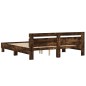 vidaXL Cama con cabecero madera de ingeniería roble ahumado 200x200 cm