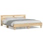 vidaXL Cama con cabecero madera de ingeniería roble Sonoma 200x200 cm vidaXL Cama con cabecero madera de ingeniería roble Sonoma 200x200 cm
