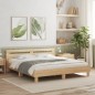 vidaXL Cama con cabecero madera de ingeniería roble Sonoma 200x200 cm vidaXL Cama con cabecero madera de ingeniería roble Sonoma 200x200 cm