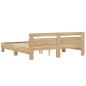 vidaXL Cama con cabecero madera de ingeniería roble Sonoma 200x200 cm vidaXL Cama con cabecero madera de ingeniería roble Sonoma 200x200 cm