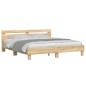 vidaXL Estructura de cama cabecero y luces LED roble Sonoma 200x200 cm vidaXL Estructura de cama cabecero y luces LED roble Sonoma 200x200 cm