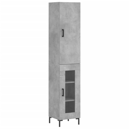 vidaXL Aparador de madera contrachapada gris hormigón 34,5x34x180 cm