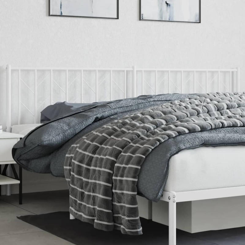 vidaXL Cabecero de metal blanco 200 cm vidaXL Cabecero de metal blanco 200 cm