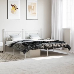 vidaXL Estructura de cama de metal con cabecero blanco 180x200 cm
