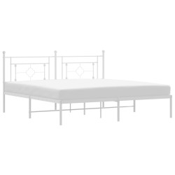 vidaXL Estructura de cama de metal con cabecero blanco 180x200 cm