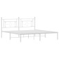 vidaXL Estructura de cama de metal con cabecero blanco 180x200 cm