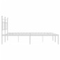 vidaXL Estructura de cama de metal con cabecero blanco 180x200 cm