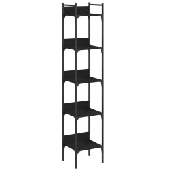 vidaXL Librería de 5 estantes madera ingeniería negro 35x30x174 cm