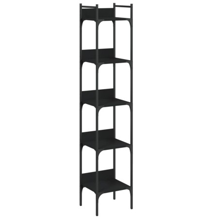 vidaXL Librería de 5 estantes madera ingeniería negro 35x30x174 cm