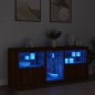 vidaXL Aparador con luces LED roble marrón 162x37x67 cm vidaXL Aparador con luces LED roble marrón 162x37x67 cm