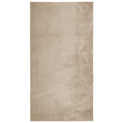 vidaXL Alfombra de pelo corto suave lavable HUARTE arena 80x150 cm