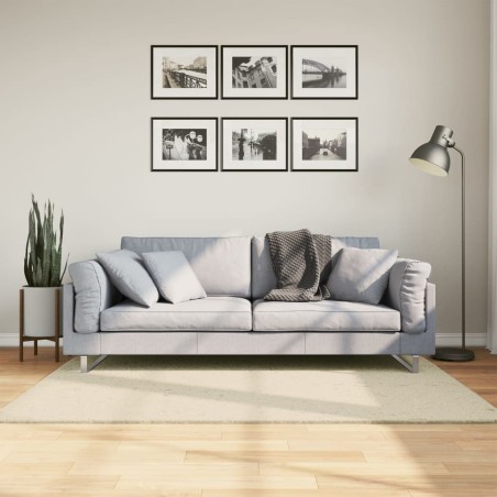 vidaXL Alfombra de pelo corto suave lavable HUARTE crema 120x170 cm
