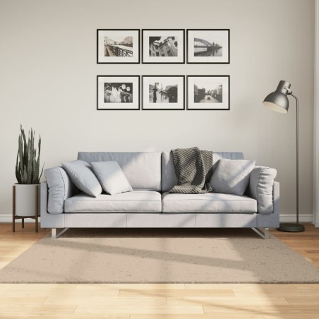vidaXL Alfombra de pelo corto suave lavable HUARTE arena 160x160 cm