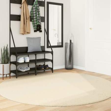 vidaXL Alfombra de pelo corto suave lavable HUARTE crema Ø 200 cm
