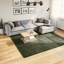 vidaXL Alfombra pelo corto suave lavable HUARTE verde bosque 240x240cm