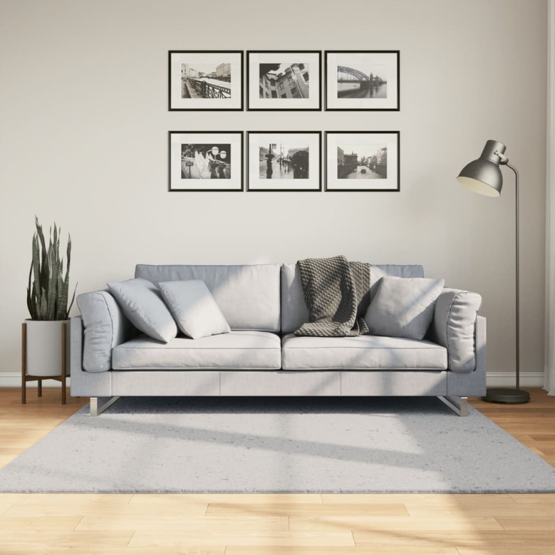 vidaXL Alfombra de pelo corto suave lavable HUARTE gris 160x160 cm