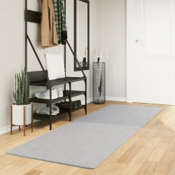 vidaXL Alfombra de pelo corto suave lavable HUARTE gris 80x250 cm