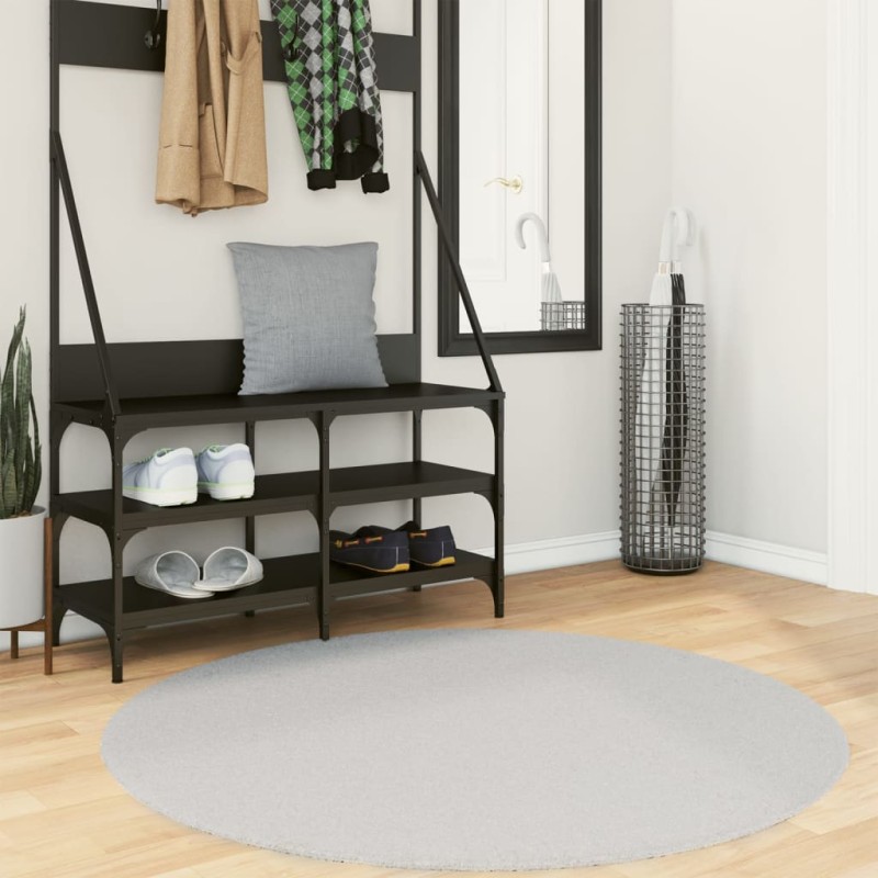 vidaXL Alfombra de pelo corto suave lavable HUARTE gris Ø 120 cm