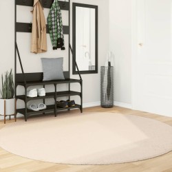 vidaXL Alfombra de pelo corto suave lavable HUARTE beige Ø 200 cm