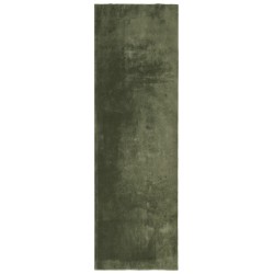 vidaXL Alfombra pelo corto suave lavable HUARTE verde bosque 80x250 cm