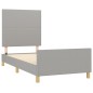 vidaXL Estructura de cama con cabecero de tela gris claro 80x200 cm vidaXL Estructura de cama con cabecero de tela gris claro 80x200 cm
