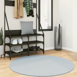 vidaXL Alfombra de pelo corto suave lavable HUARTE azul Ø 120 cm