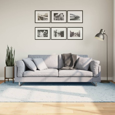 vidaXL Alfombra de pelo corto suave lavable HUARTE azul 160x230 cm