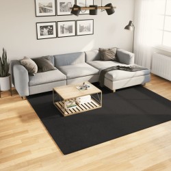 vidaXL Alfombra de pelo corto suave lavable HUARTE negro 240x240 cm